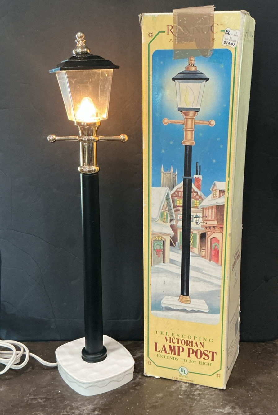 Vintage Rennoc Victorian Christmas Lamp Post 30" Telescoping Light Works w/ Box
